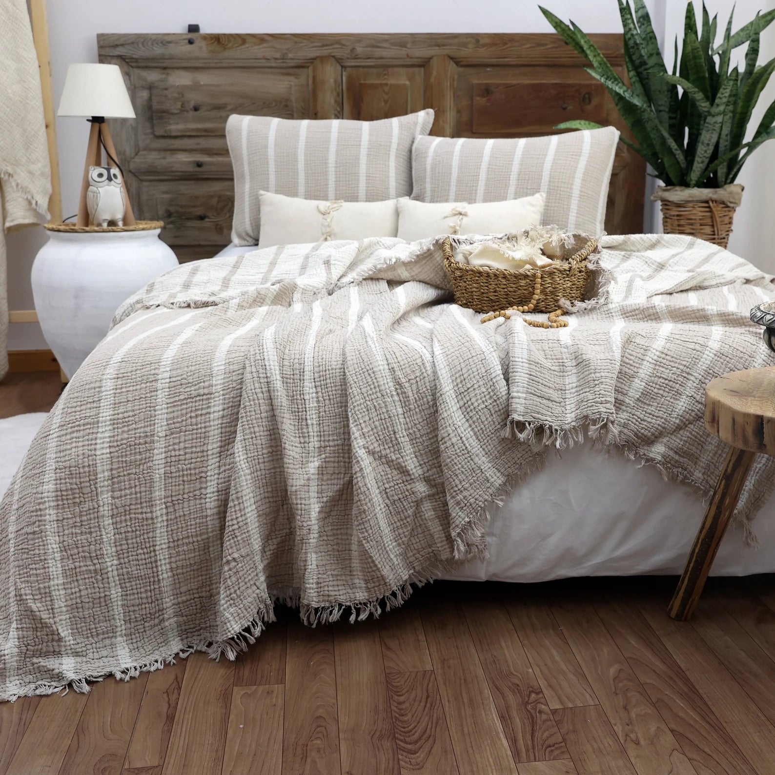 Bedspread set made of 100% Turkish cotton – Muslin, including 2 pillowcases