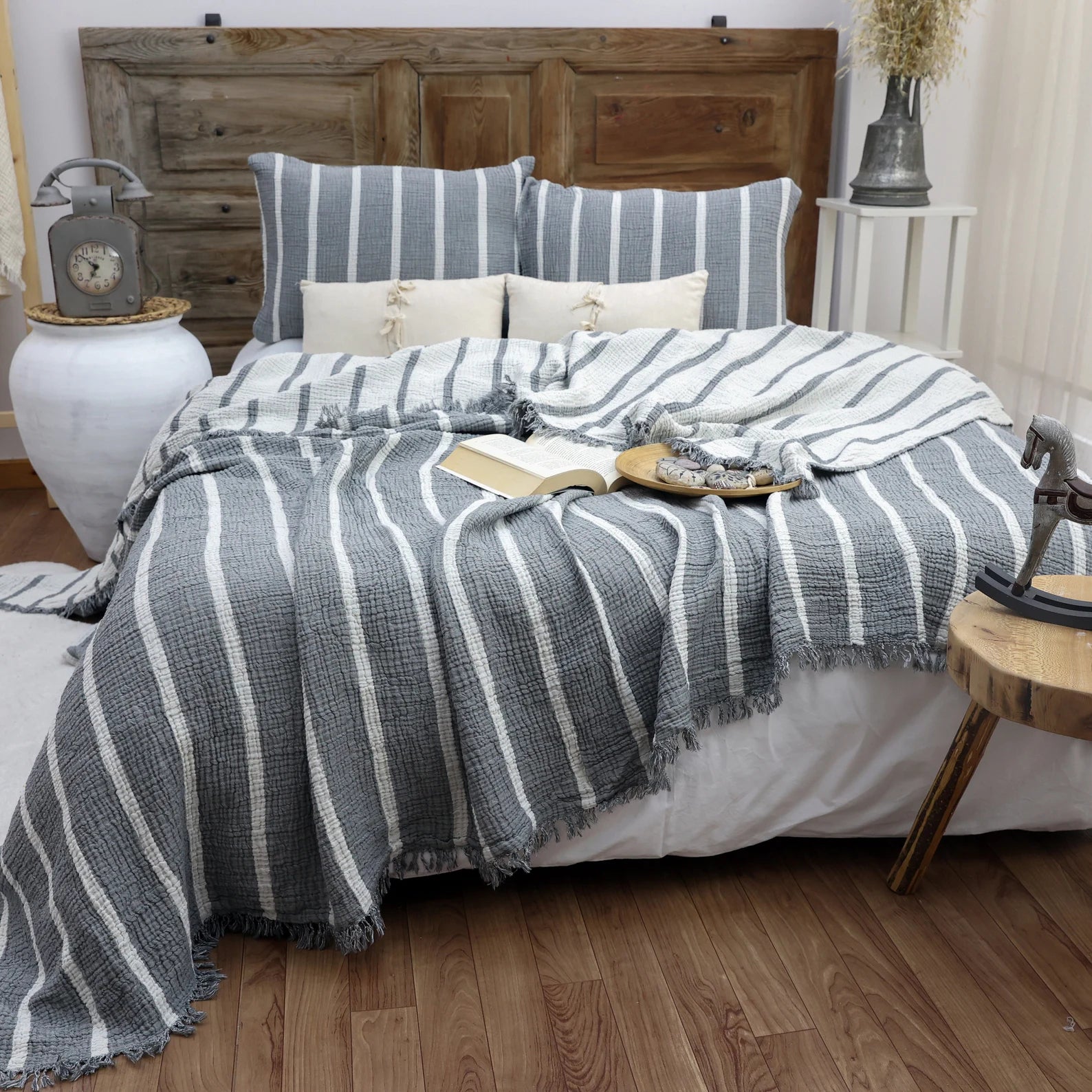 Bedspread set made of 100% Turkish cotton – Muslin, including 2 pillowcases