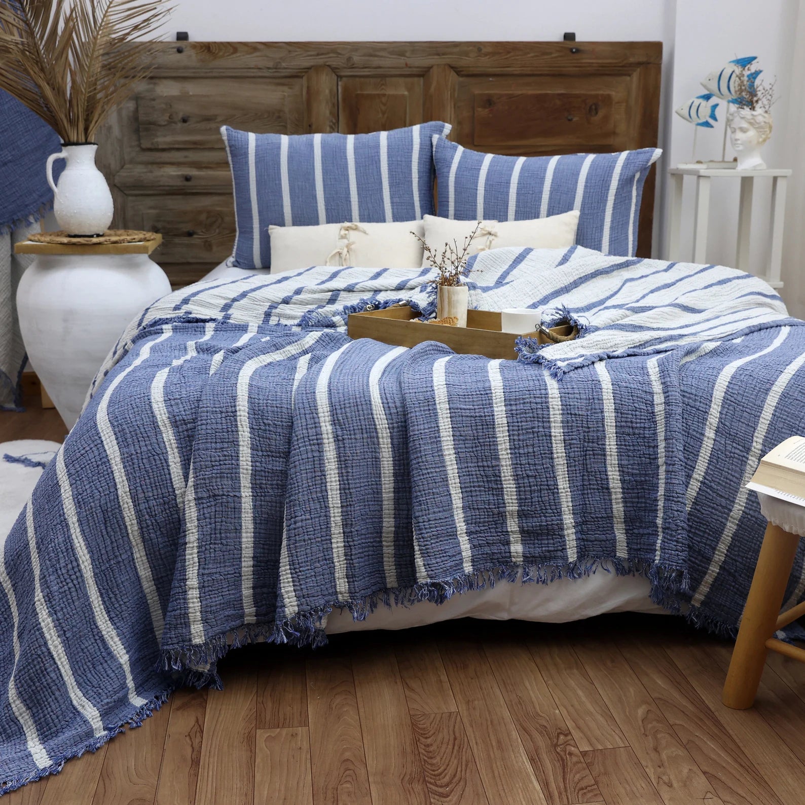 Bedspread set made of 100% Turkish cotton – Muslin, including 2 pillowcases
