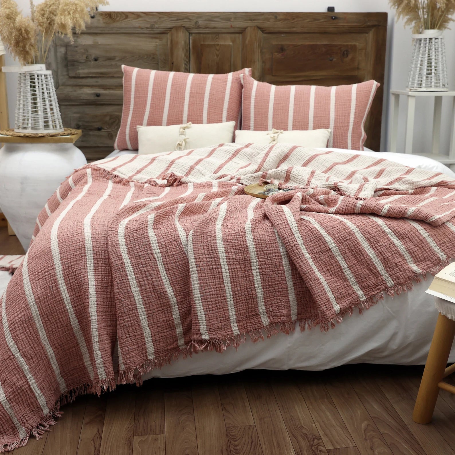 Bedspread set made of 100% Turkish cotton – Muslin, including 2 pillowcases