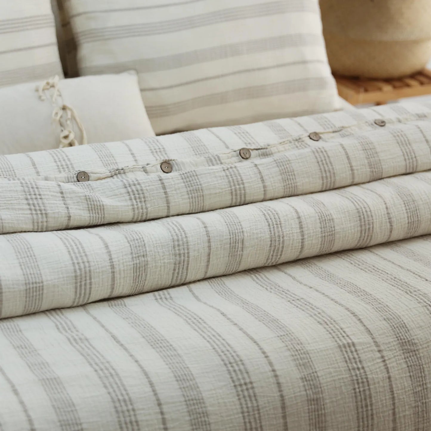 Duvetbezug Set aus 100% türkischer Bio-Baumwolle – Musselin, inkl. 2 Kissenbezüge