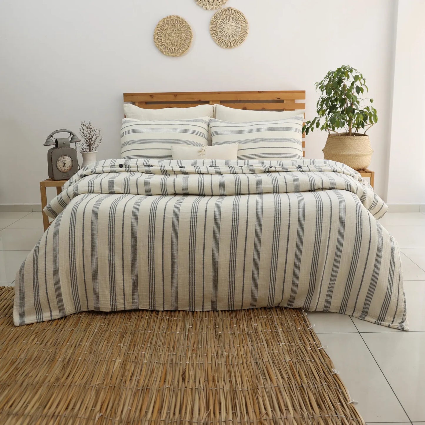 Duvetbezug Set aus 100% türkischer Bio-Baumwolle – Musselin, inkl. 2 Kissenbezüge