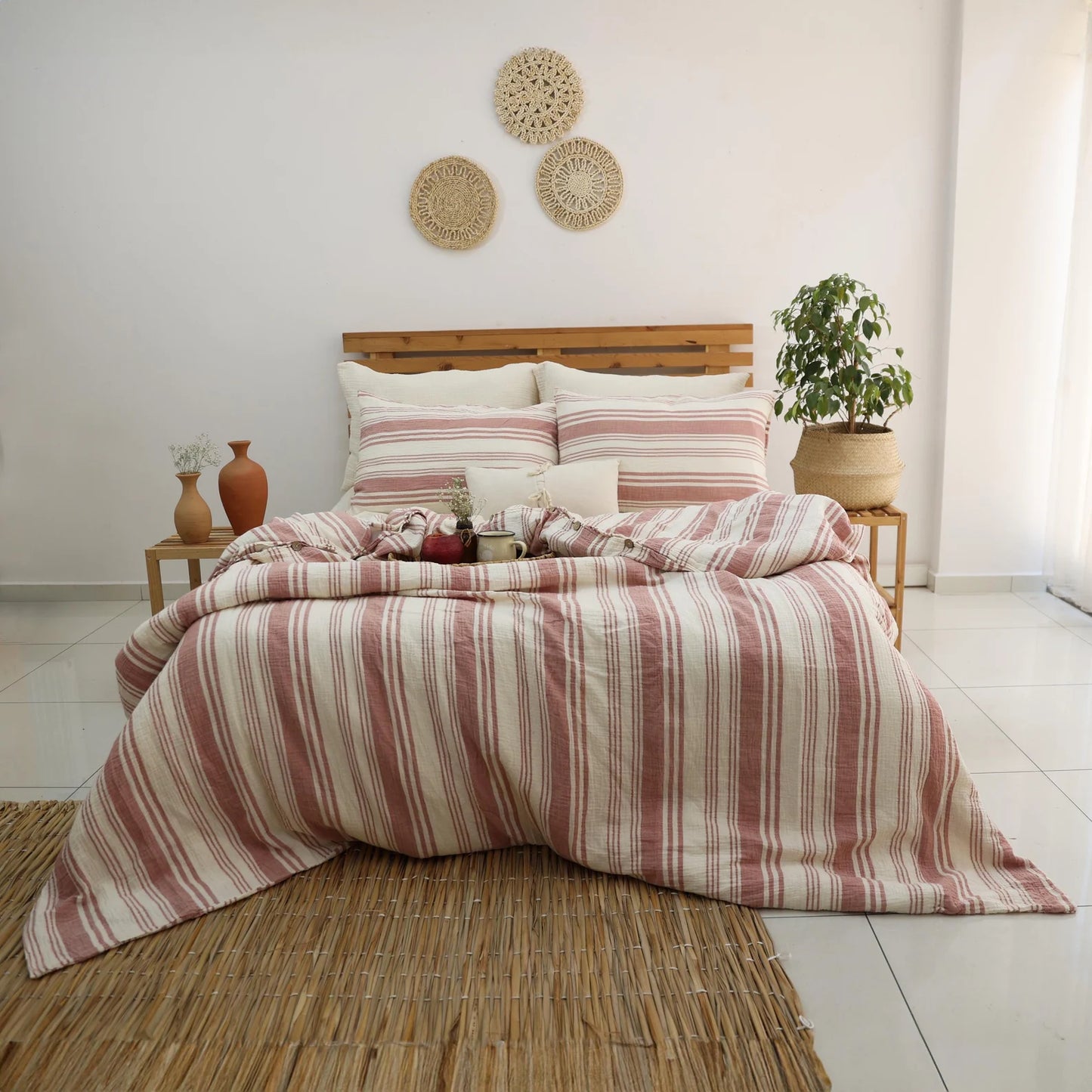 Duvetbezug Set aus 100% türkischer Bio-Baumwolle – Musselin, inkl. 2 Kissenbezüge