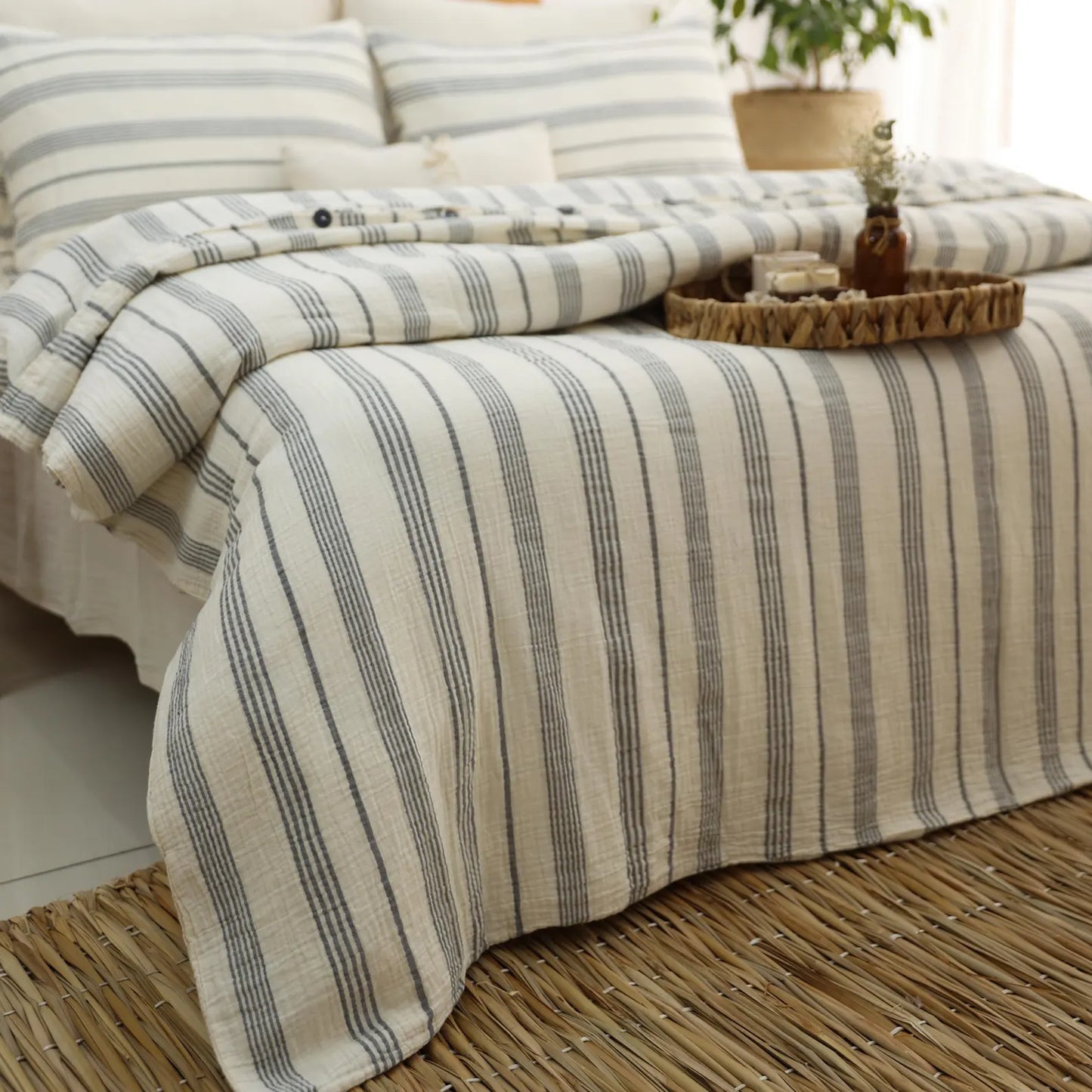 Duvetbezug Set aus 100% türkischer Bio-Baumwolle – Musselin, inkl. 2 Kissenbezüge