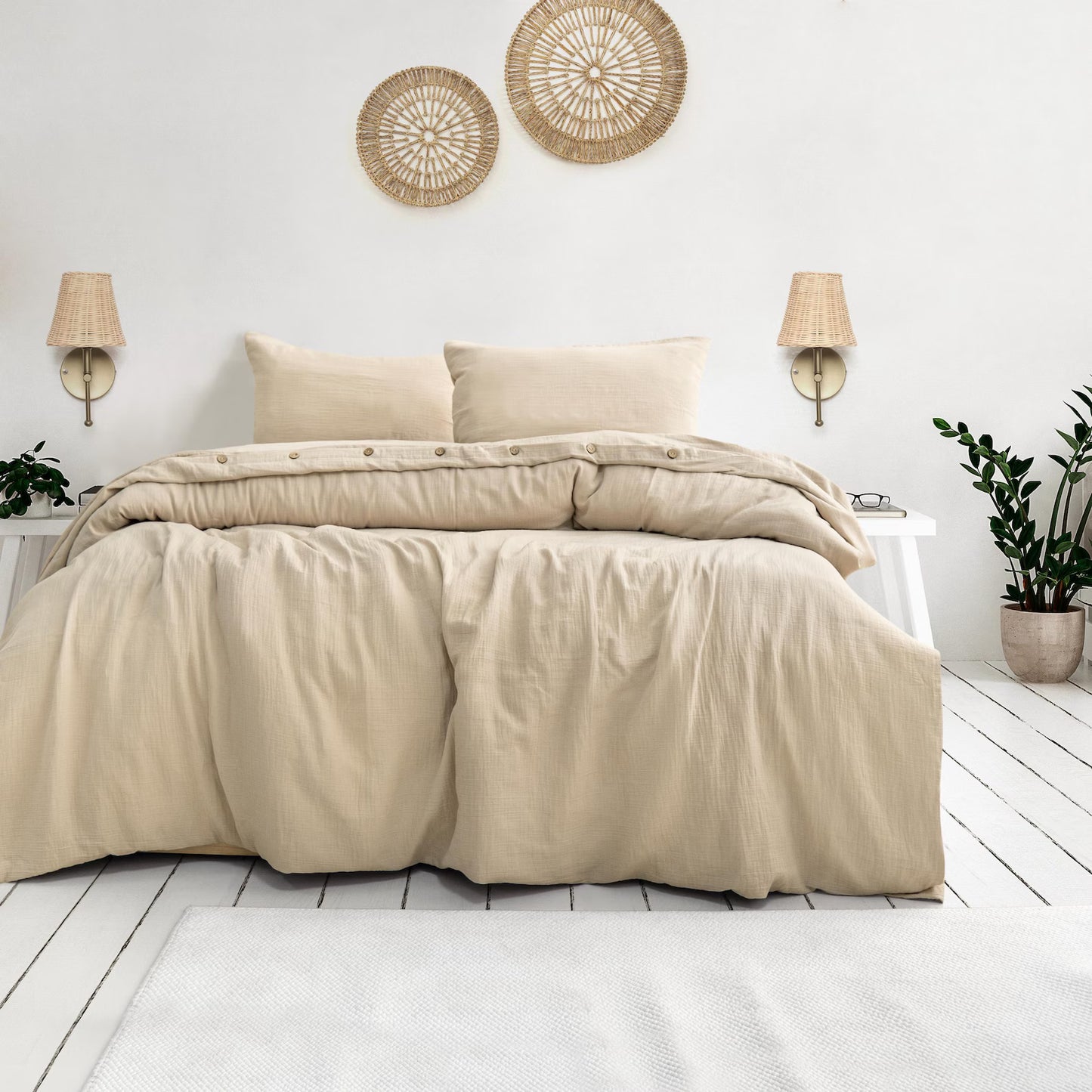 Duvetbezug Set aus 100% türkischer Bio-Baumwolle – Musselin, inkl. 2 Kissenbezüge