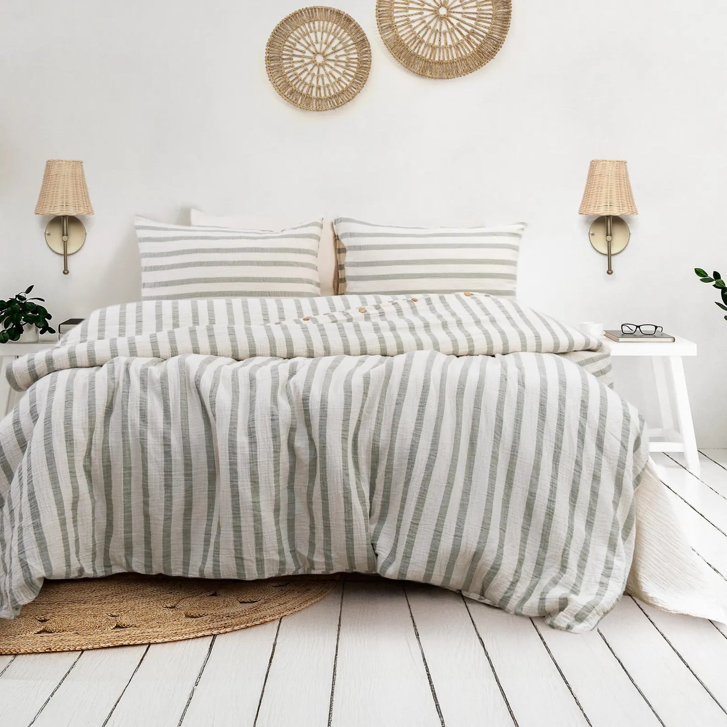 Duvetbezug Set aus 100% türkischer Bio-Baumwolle – Musselin, inkl. 2 Kissenbezüge