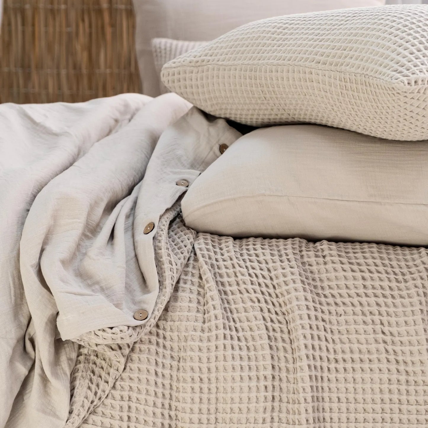 Duvetbezug 100% türkische Bio-Baumwolle – Waffel Set inkl. 2 Kissenbezüge