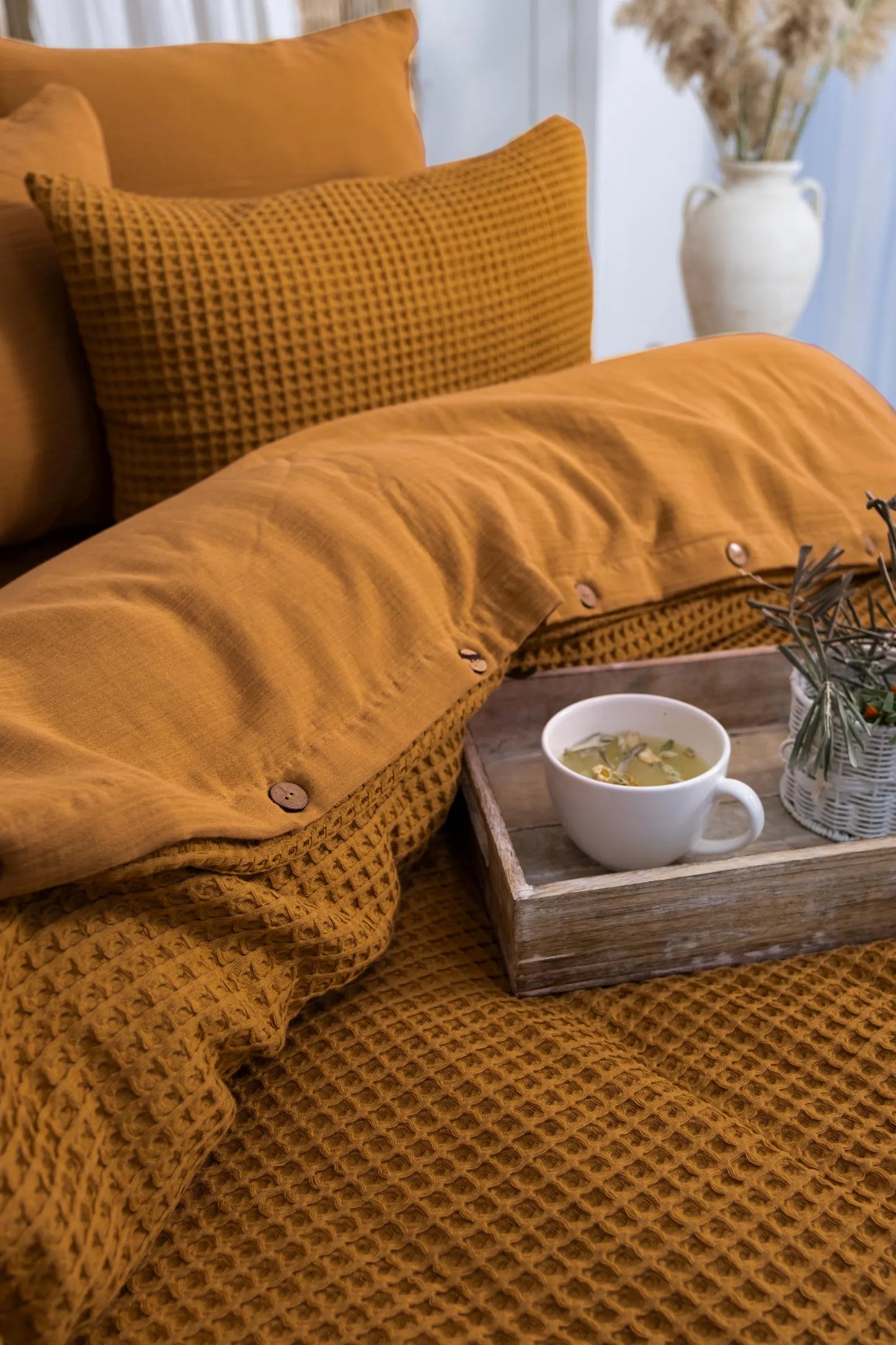 Duvetbezug 100% türkische Bio-Baumwolle – Waffel Set inkl. 2 Kissenbezüge