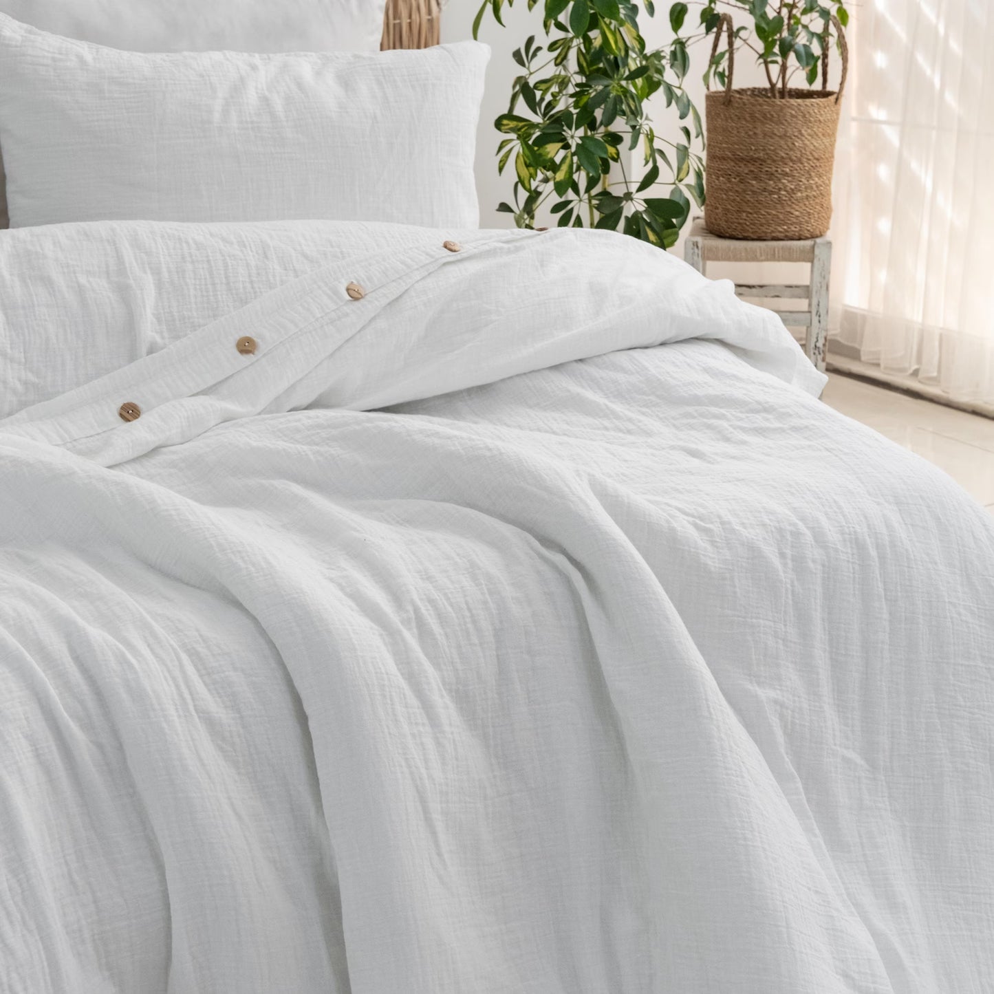 Duvetbezug Set aus 100% türkischer Bio-Baumwolle – Musselin, inkl. 2 Kissenbezüge