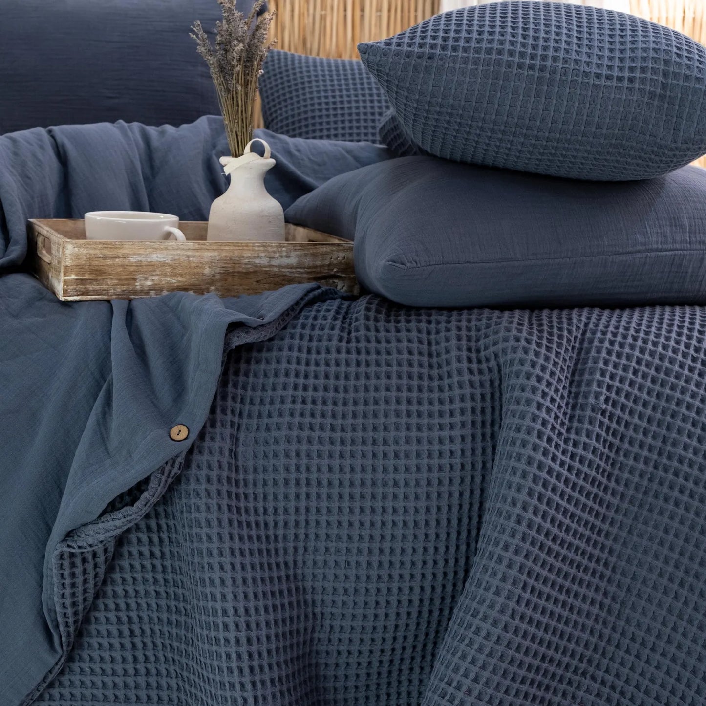 Duvetbezug 100% türkische Bio-Baumwolle – Waffel Set inkl. 2 Kissenbezüge