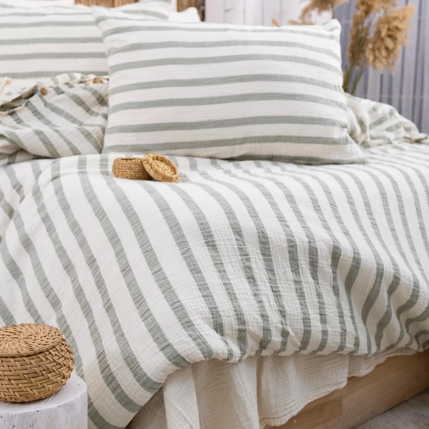 Duvetbezug Set aus 100% türkischer Bio-Baumwolle – Musselin, inkl. 2 Kissenbezüge