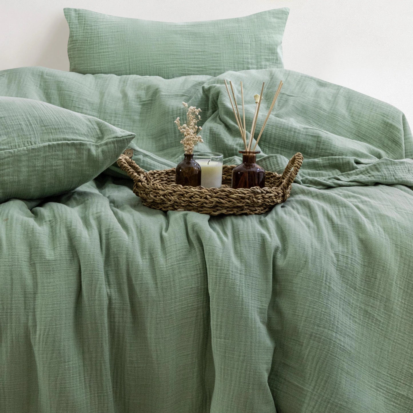 Duvetbezug Set aus 100% türkischer Bio-Baumwolle – Musselin, inkl. 2 Kissenbezüge