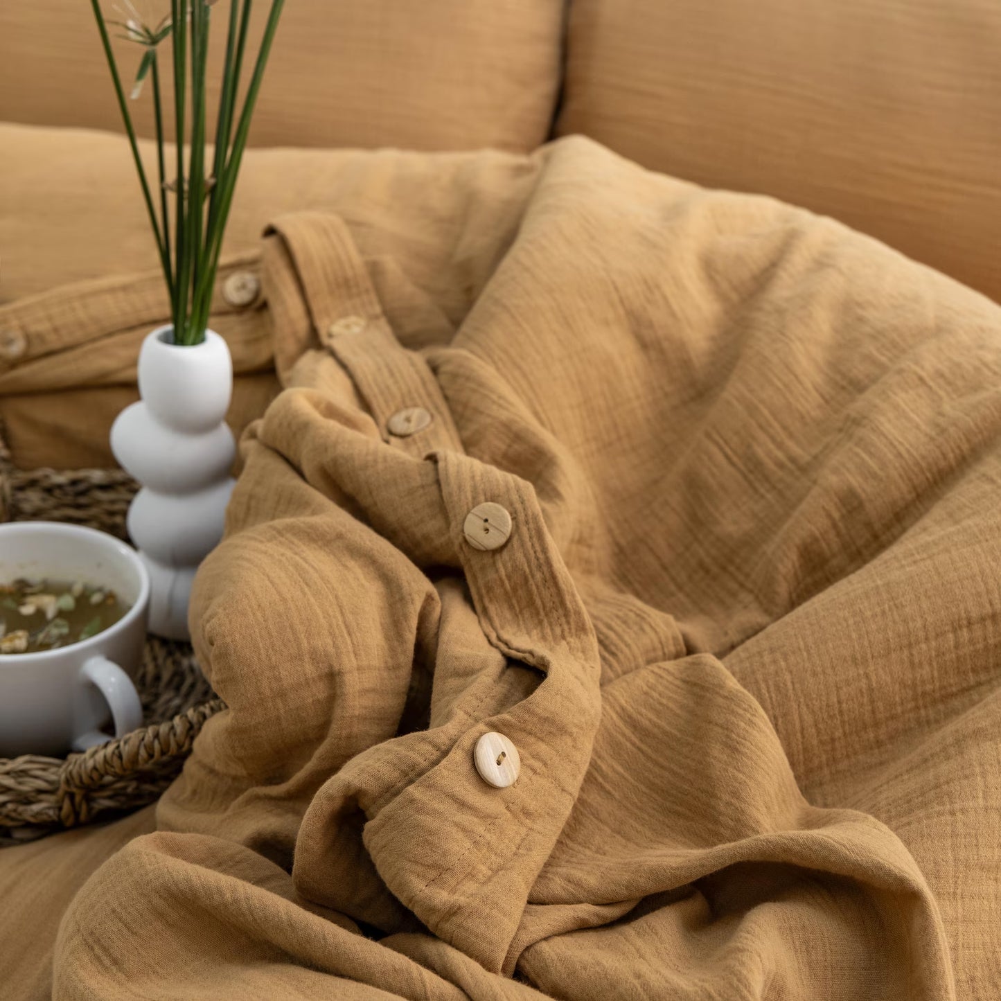 Duvetbezug Set aus 100% türkischer Bio-Baumwolle – Musselin, inkl. 2 Kissenbezüge