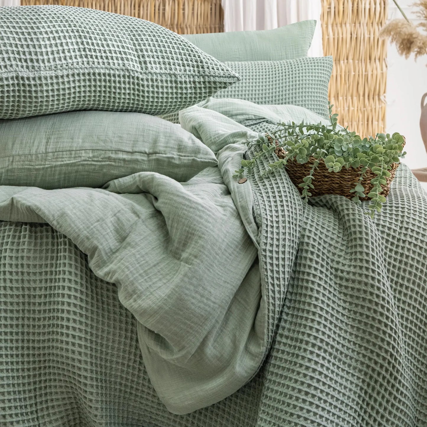 Duvetbezug 100% türkische Bio-Baumwolle – Waffel Set inkl. 2 Kissenbezüge