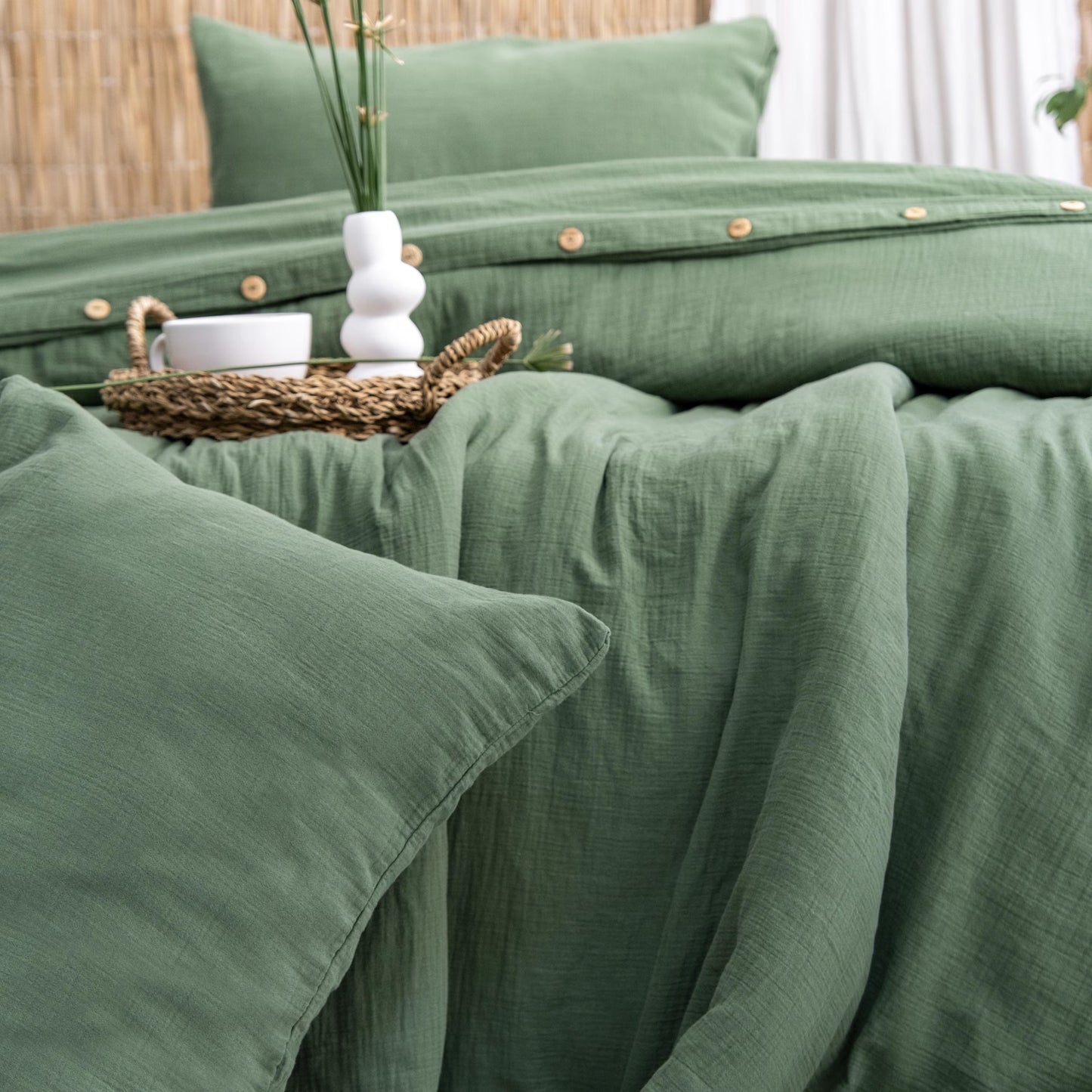 Duvetbezug Set aus 100% türkischer Bio-Baumwolle – Musselin, inkl. 2 Kissenbezüge