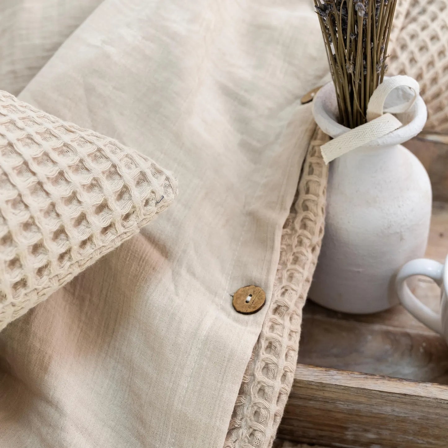 Duvetbezug 100% türkische Bio-Baumwolle – Waffel Set inkl. 2 Kissenbezüge