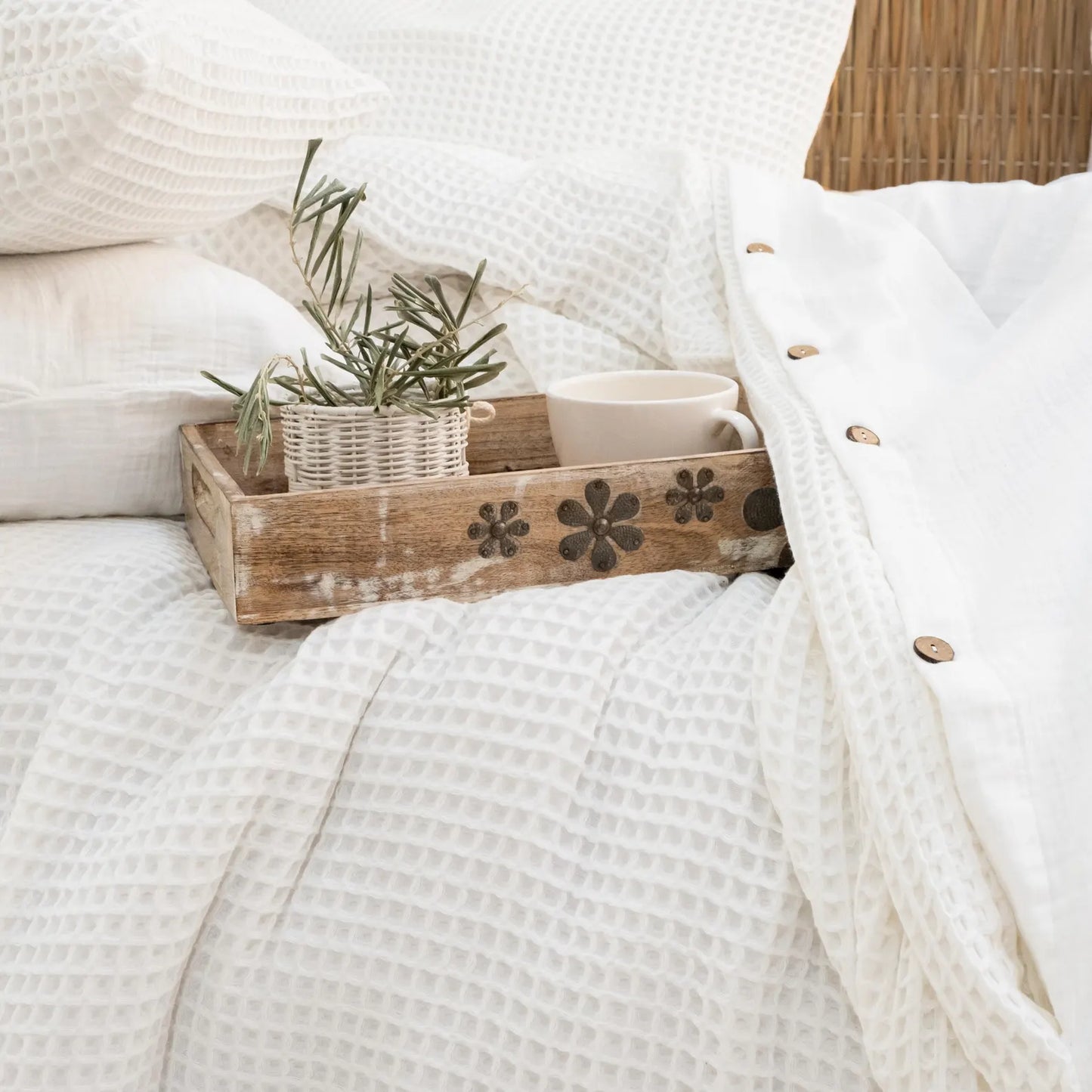 Duvetbezug 100% türkische Bio-Baumwolle – Waffel Set inkl. 2 Kissenbezüge