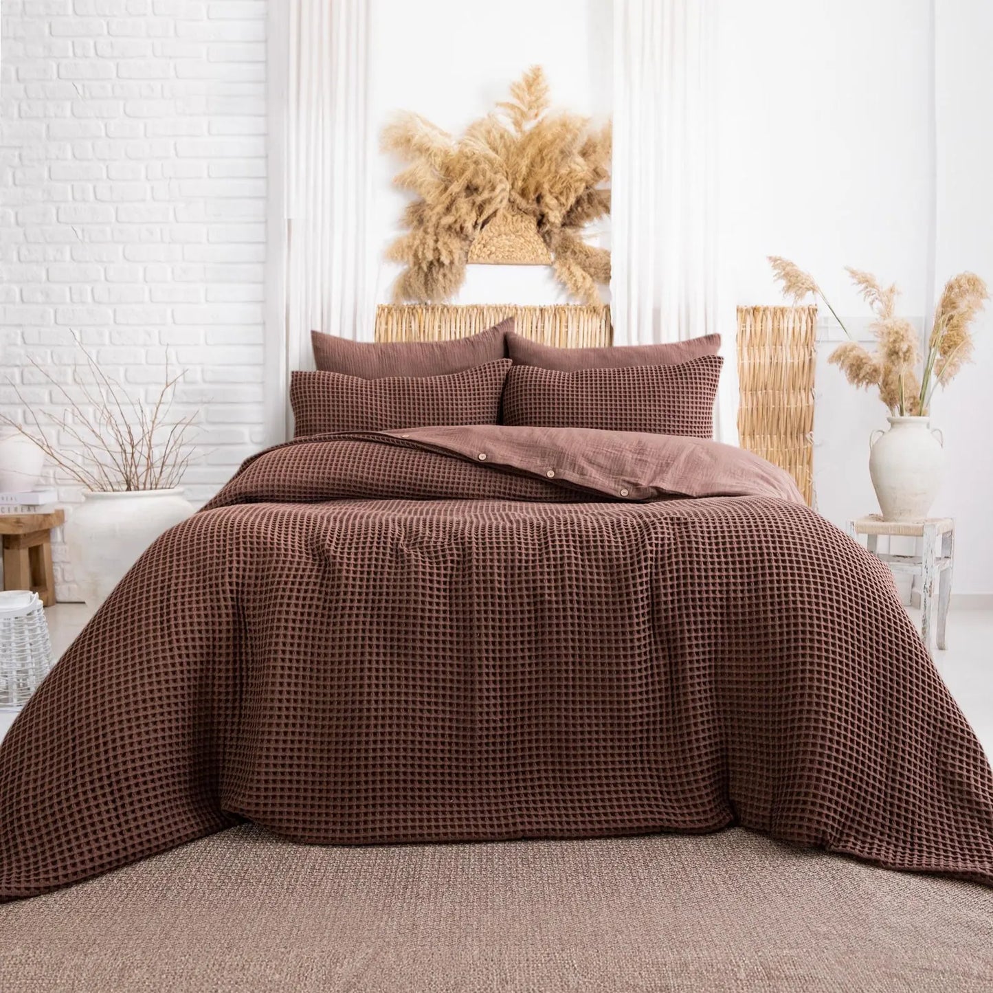 Duvetbezug 100% türkische Bio-Baumwolle – Waffel Set inkl. 2 Kissenbezüge