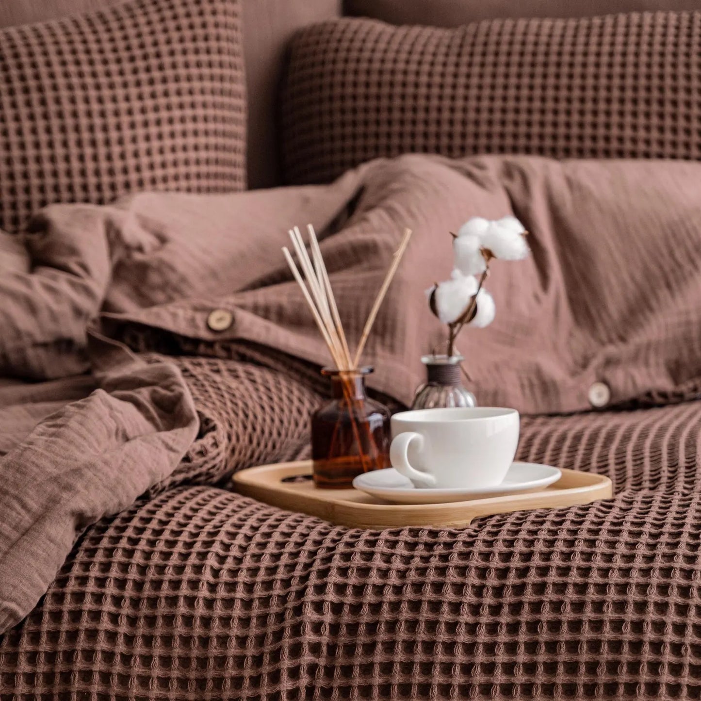 Duvetbezug 100% türkische Bio-Baumwolle – Waffel Set inkl. 2 Kissenbezüge