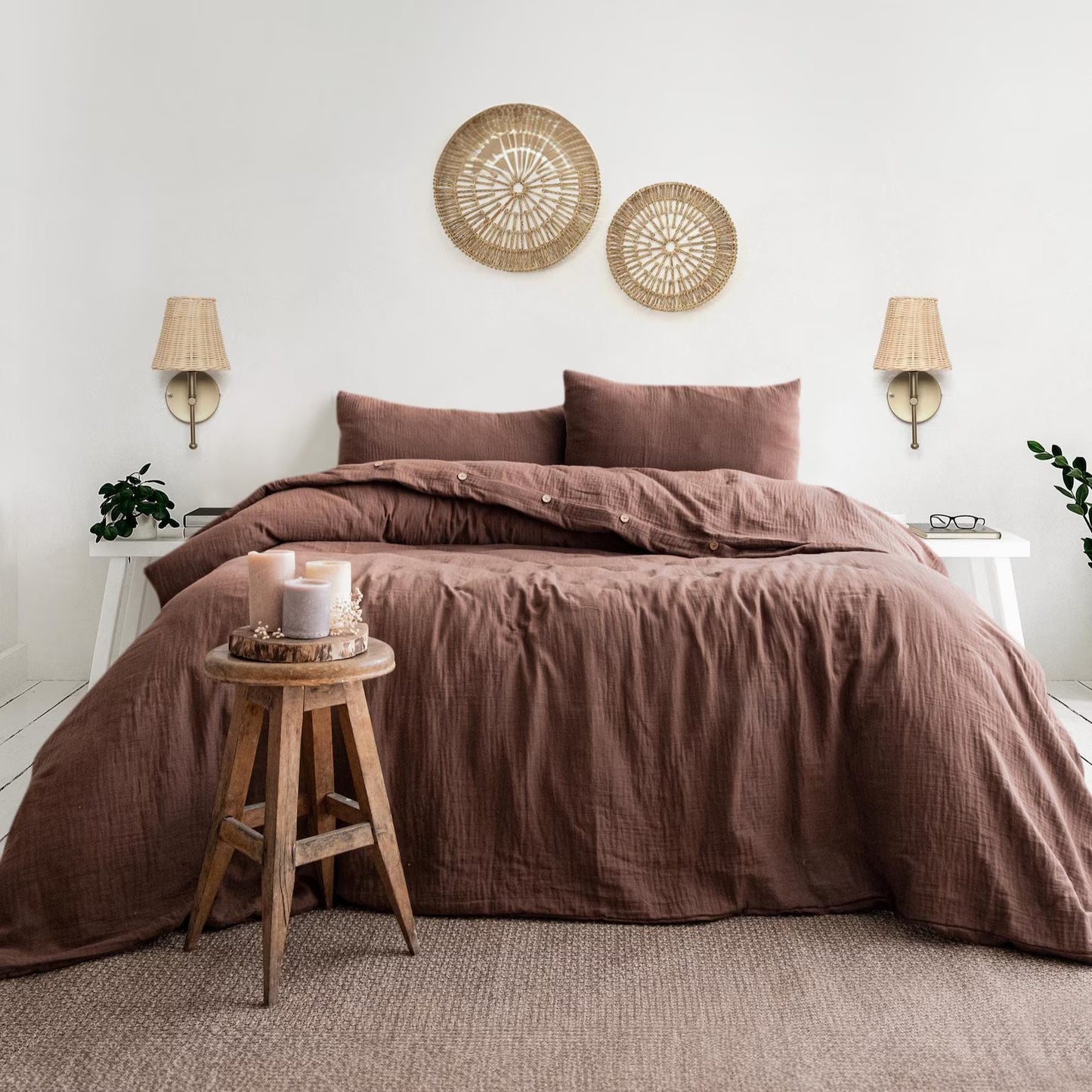 Duvetbezug Set aus 100% türkischer Bio-Baumwolle – Musselin, inkl. 2 Kissenbezüge