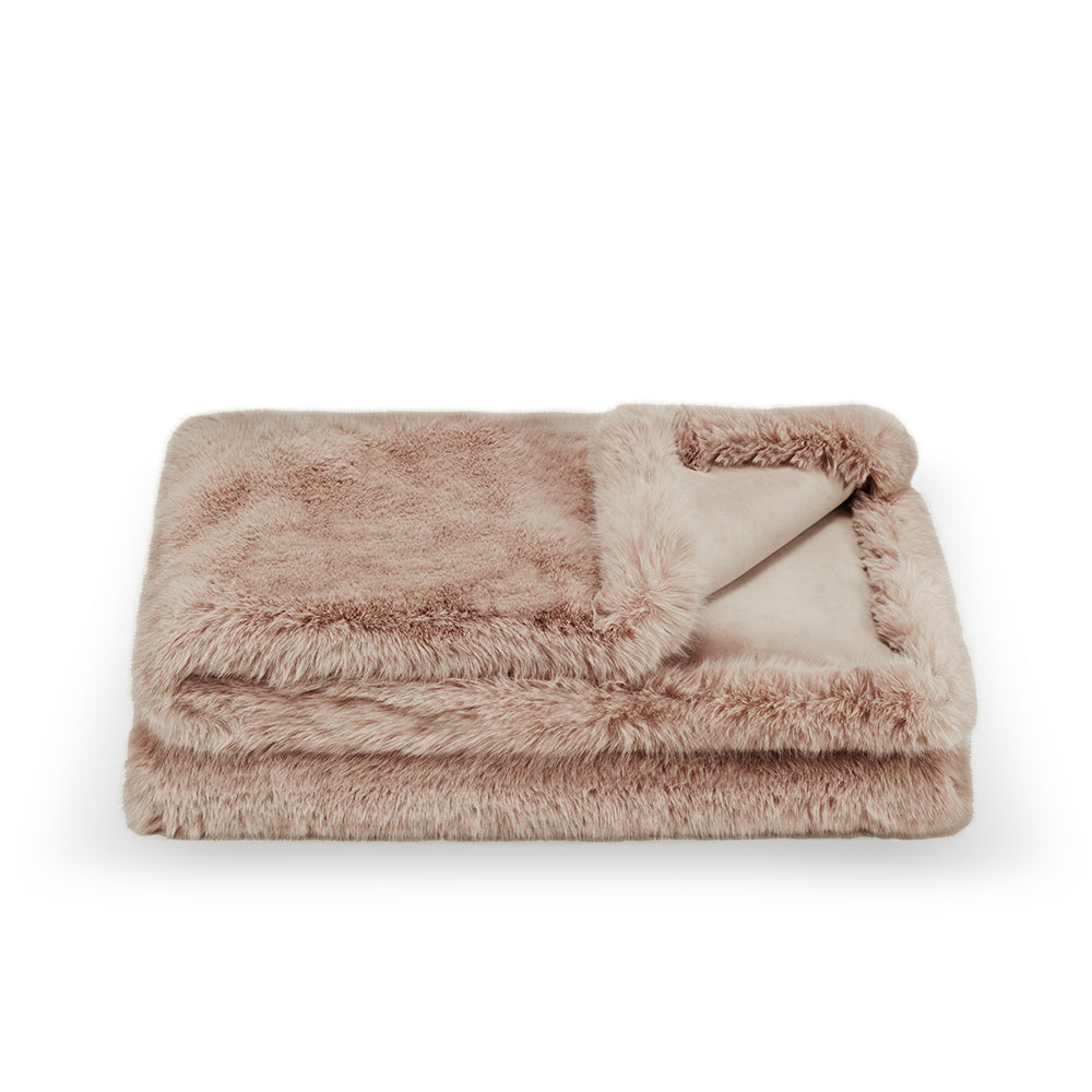 Kuscheldecke aus Kunstfell Braun – Lignum