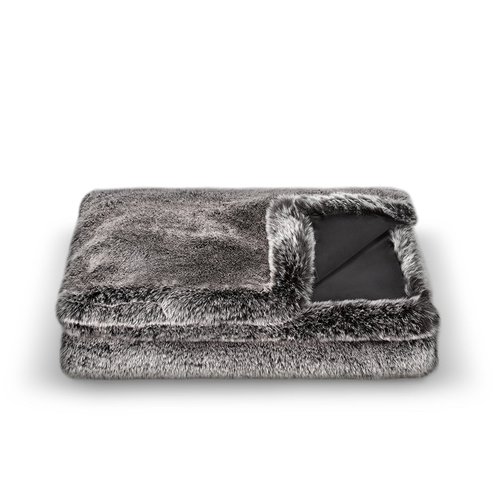 Kuscheldecke aus Kunstfell Grau – Canis