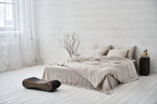 Stonewashed Leinen-Duvetbezug in Naturbeige