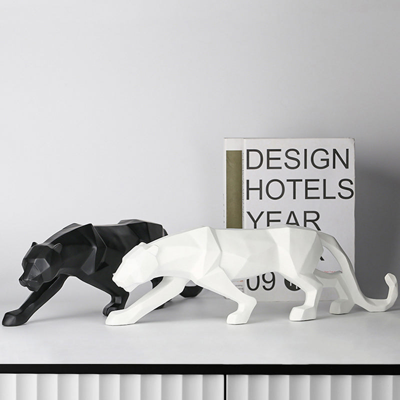 Geometric Panther Sculpture