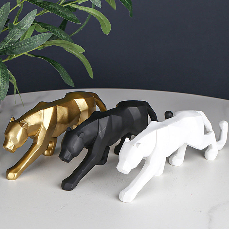 Geometric Panther Sculpture