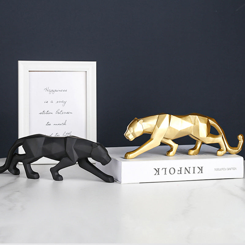 Geometric Panther Sculpture