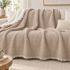 Musselin-Decke aus Bio-Baumwolle – 8-lagig – Beige