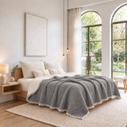 Musselin-Decke aus Bio-Baumwolle – 8-lagig – Grau
