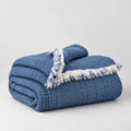 Musselin-Decke aus Bio-Baumwolle – 8-lagig – Indigoblau