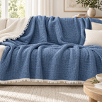 Musselin-Decke aus Bio-Baumwolle – 8-lagig – Indigoblau