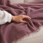 Musselin Decke aus türkischer Bio-Baumwolle – Mauve
