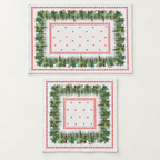 Platzsets mit Servietten für Weihnachten aus bedrucktem Leinen – Tannen & Sterne