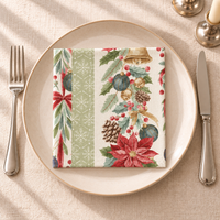 Printed linen Christmas napkins – Festive garlands