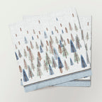 Servietten für Weihnachten aus bedrucktem Leinen – Winteraquarell