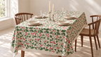 Tischdecke für Weihnachten aus bedrucktem Leinen – Beerenzweige