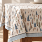 Tischdecke für Weihnachten aus bedrucktem Leinen – Winteraquarell